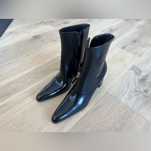 Balenciaga Black Leather Pointed Booties Boots Ankle Boots 35 / 5 / 5.5 New